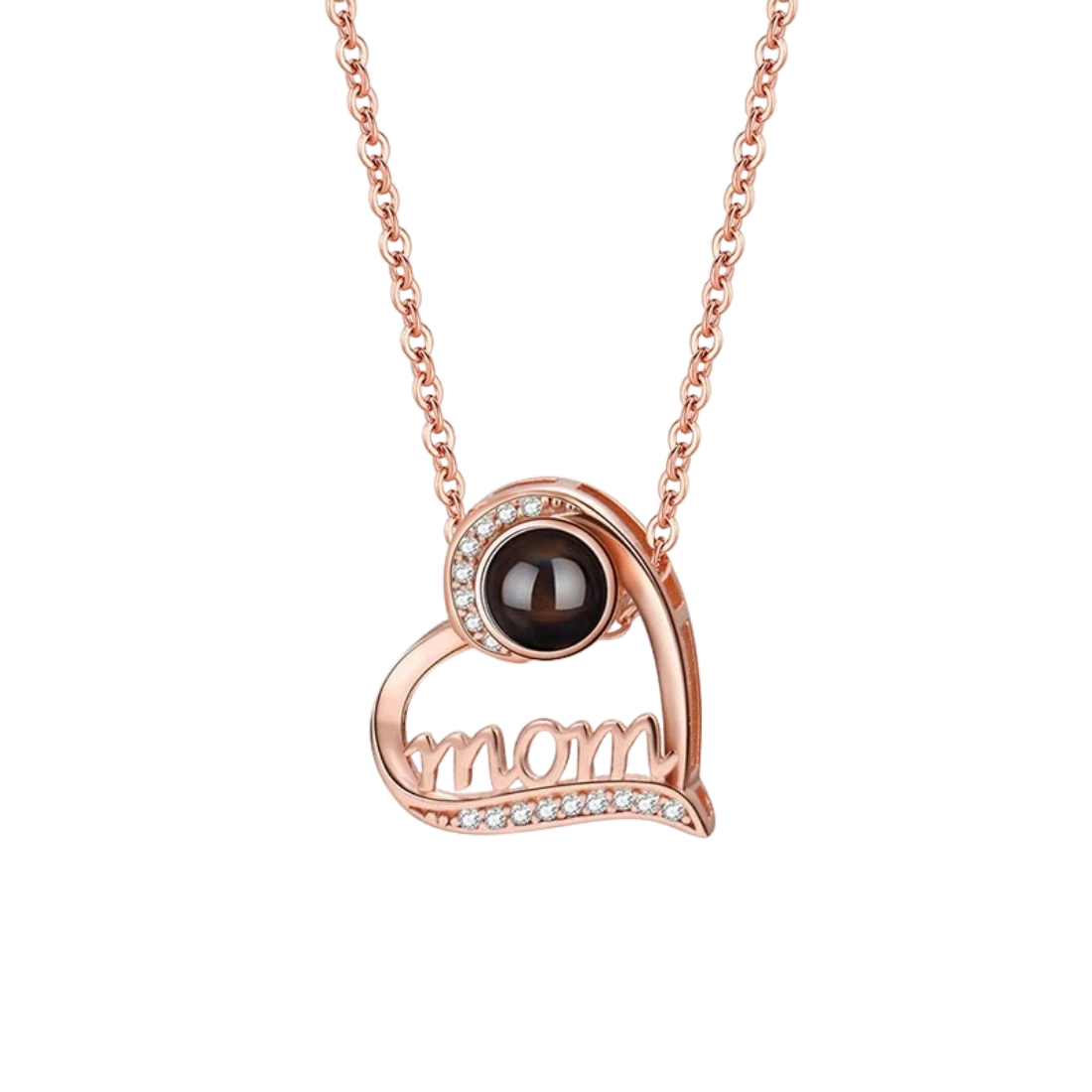 Custom Heart Photo Necklace for Moms