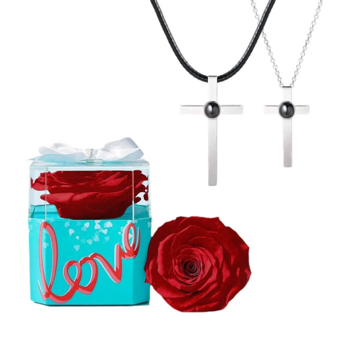 Custom Photo Projection Cross Necklace