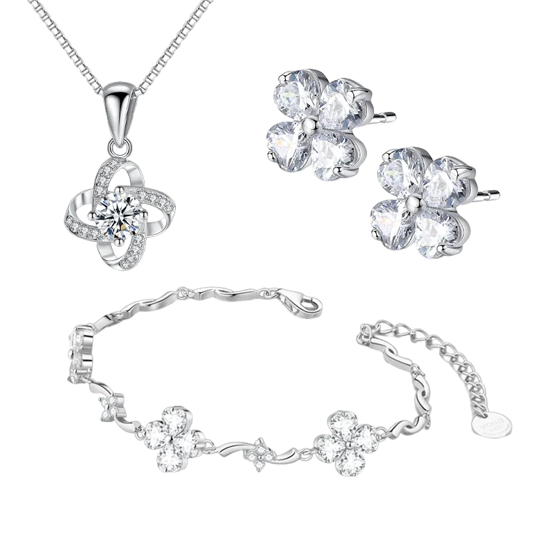 Lucky Clover Clip-on Earrings Sterling Silver