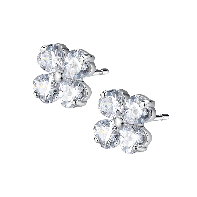 Lucky Clover Clip-on Earrings Sterling Silver