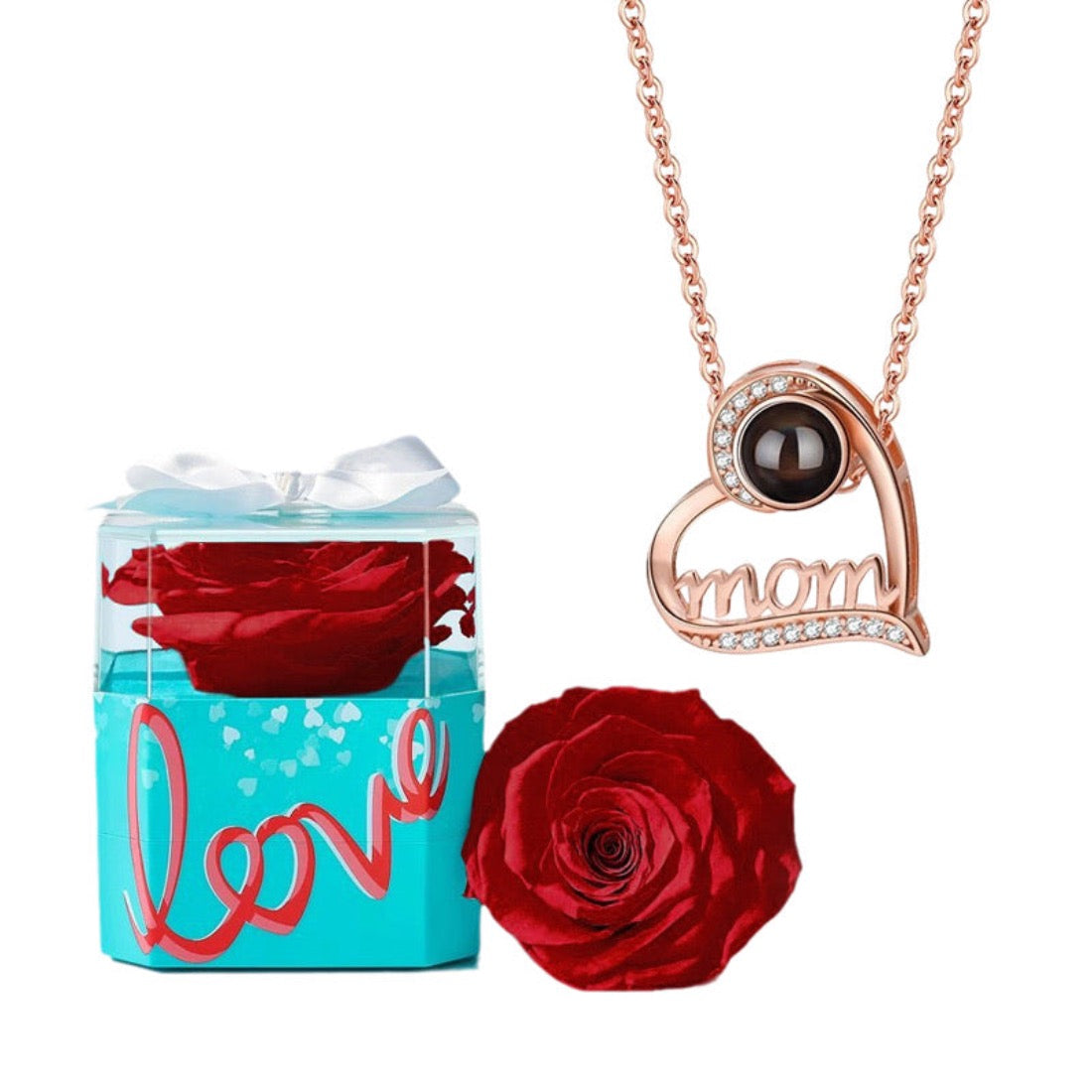 Custom Heart Photo Necklace for Moms