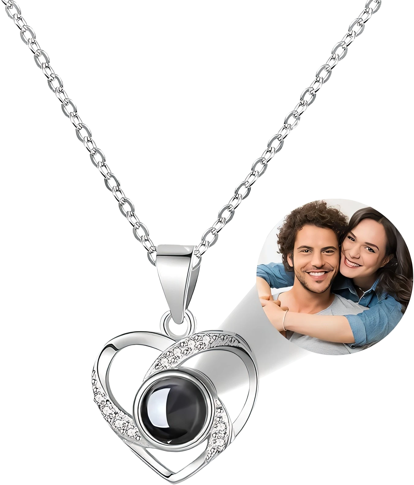 Personalized 925 Silver Heart Necklace