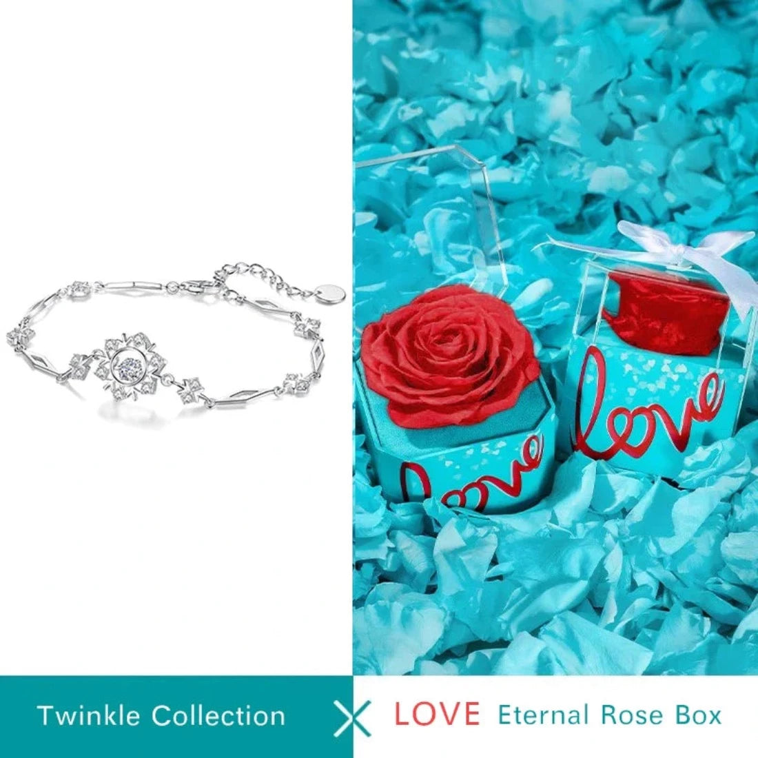 Christmas Snowflake Bracelet Sterling Silver