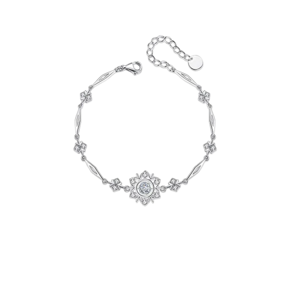 Christmas Snowflake Bracelet Sterling Silver