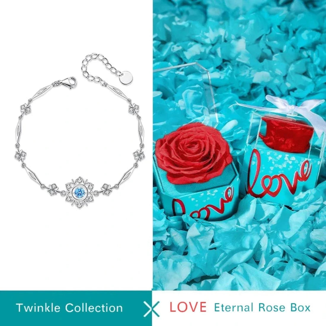 Christmas Snowflake Bracelet Sterling Silver