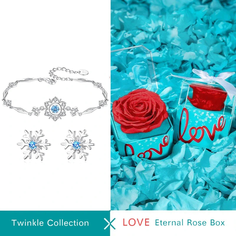 Christmas Snowflake Bracelet Sterling Silver