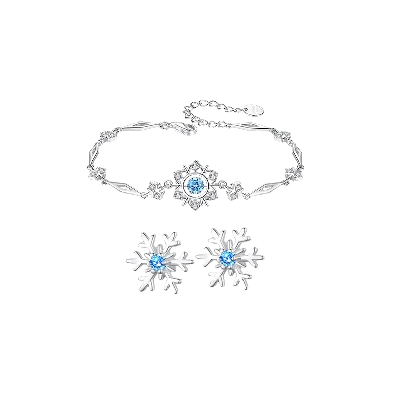 Christmas Snowflake Bracelet Sterling Silver