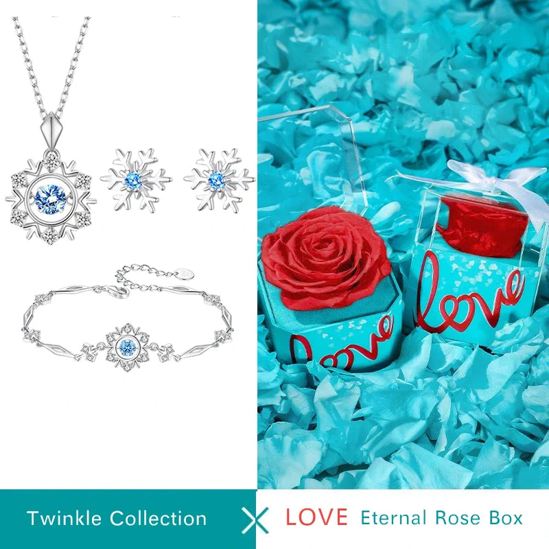 Christmas Snowflake Bracelet Sterling Silver