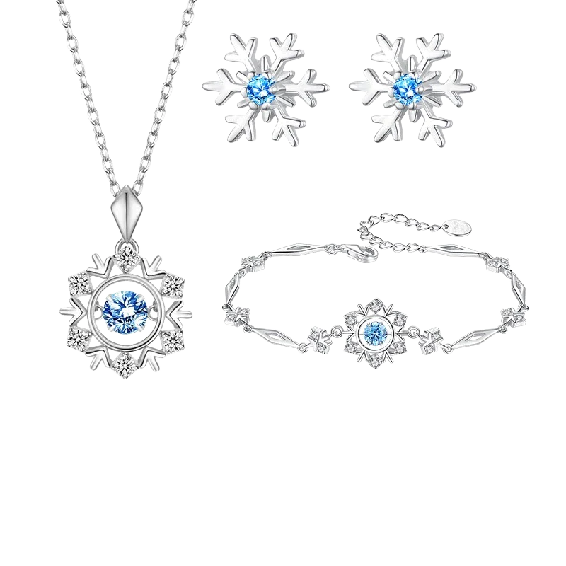 Christmas Snowflake Bracelet Sterling Silver