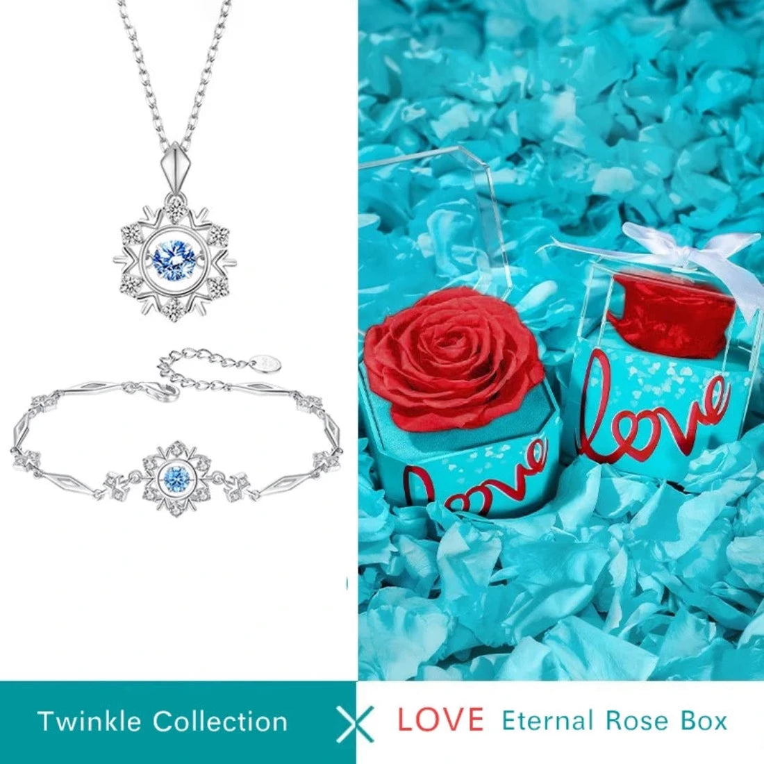 Snowflake Bracelet Floating Diamond Sterling Silver