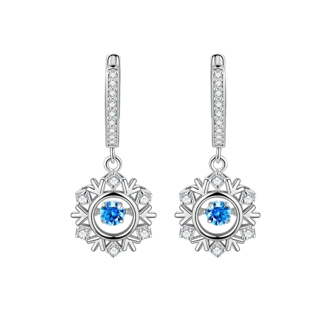Christmas Snowflake Earrings Sterling Silver
