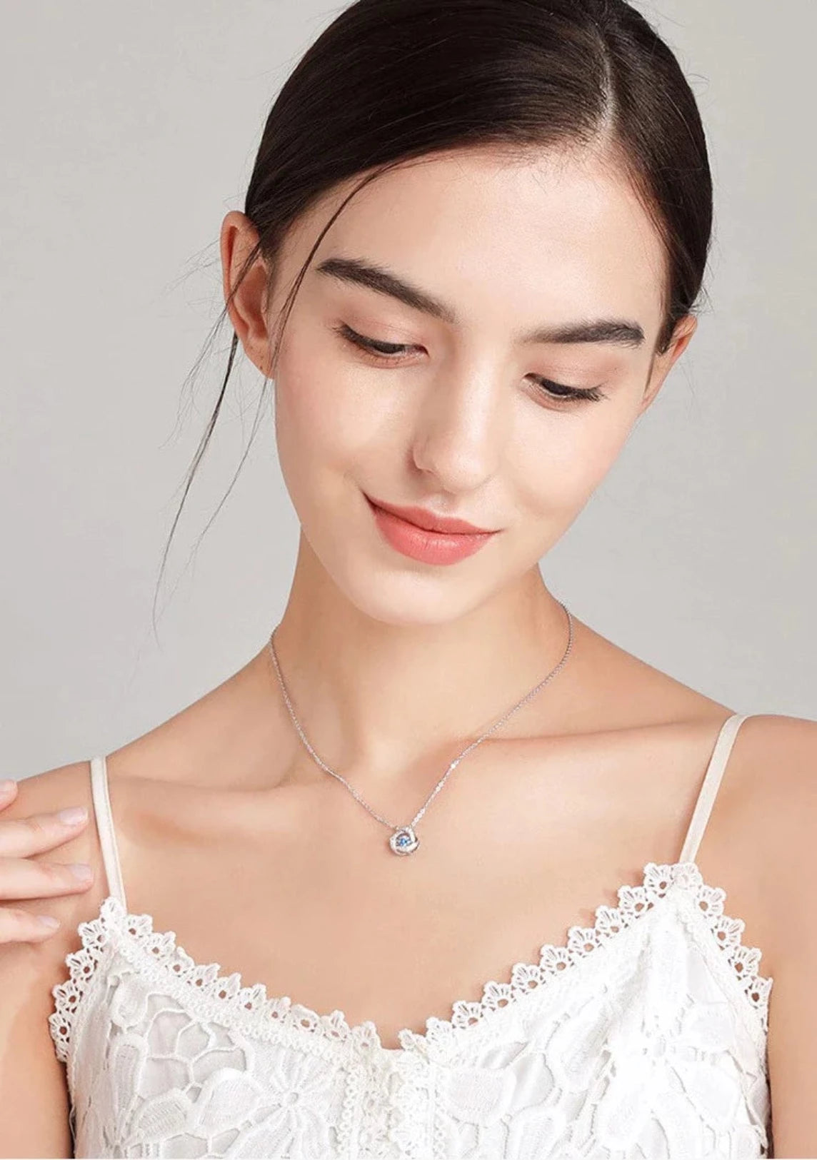 Christmas Floating Diamond Solitaire Necklace