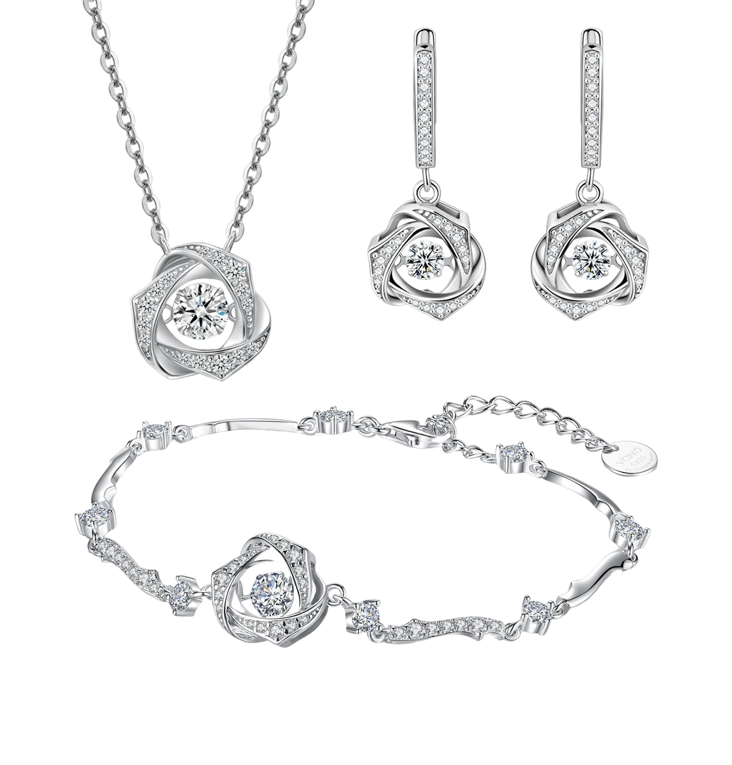 Christmas Dancing Stone Bracelet Sterling Silver