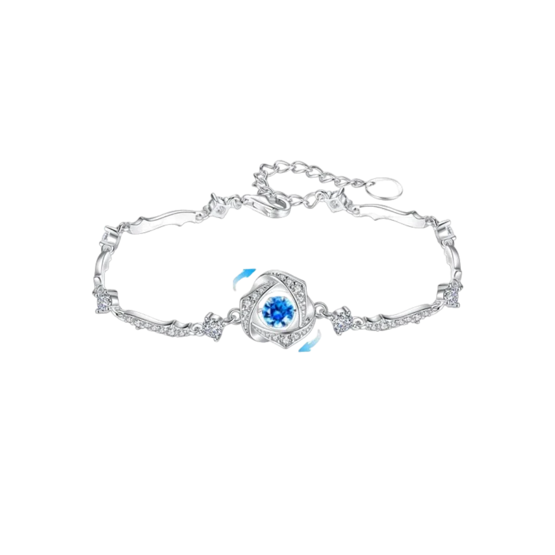 Christmas Dancing Stone Bracelet Sterling Silver