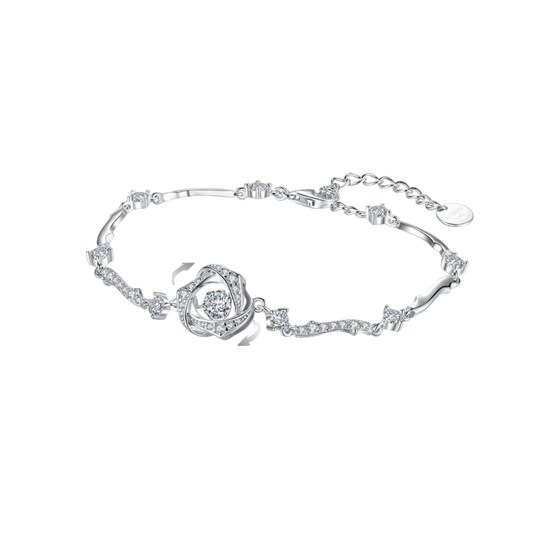 Christmas Dancing Stone Bracelet Sterling Silver