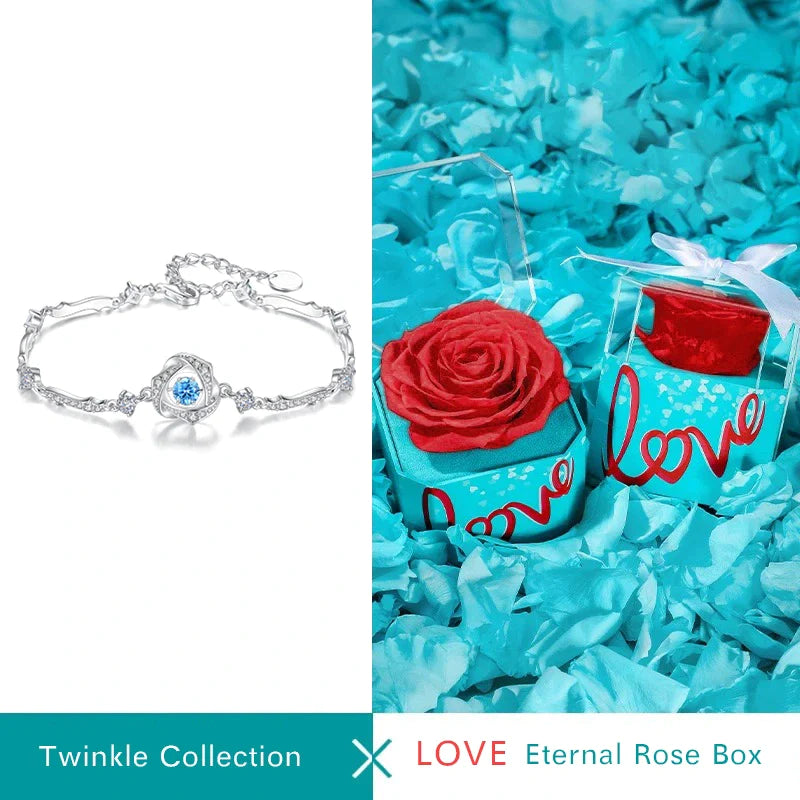 Christmas Dancing Stone Bracelet Sterling Silver