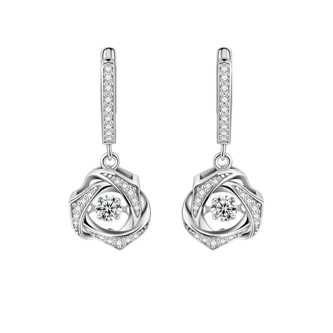 Dangling Earrings Dancing Stone Sterling Silver – TWLE Dangling Earrings Dancing Stone Sterling Silver – TWLE