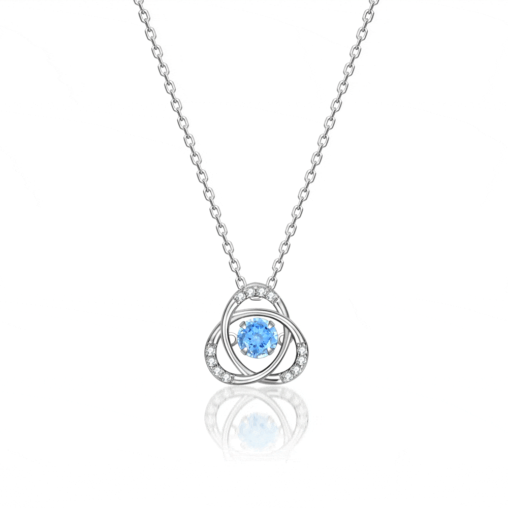 Heart Of The Ocean Necklace Floating Sapphire Sterling Silver Twle 