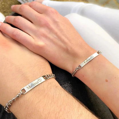 Christmas Engraved Bracelets For Couples