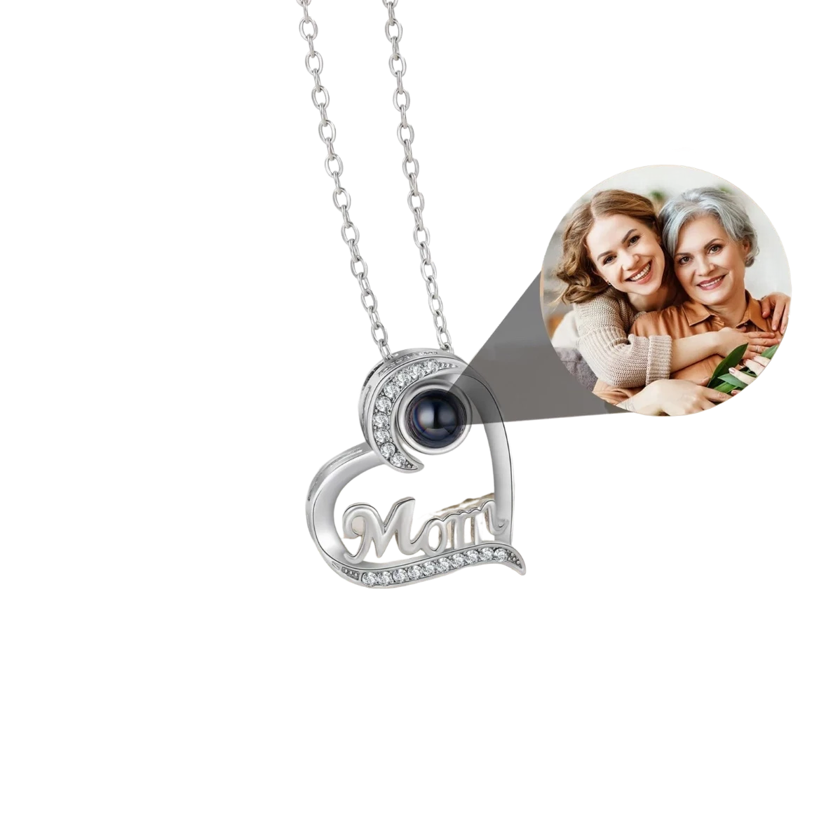 Custom Heart Photo Necklace for Moms