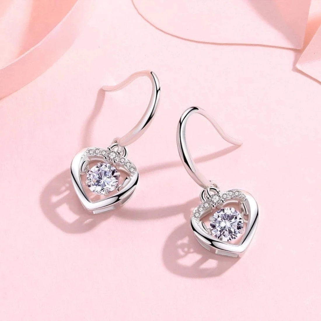 Personalized Heart Dancing Earrings 925 Silver