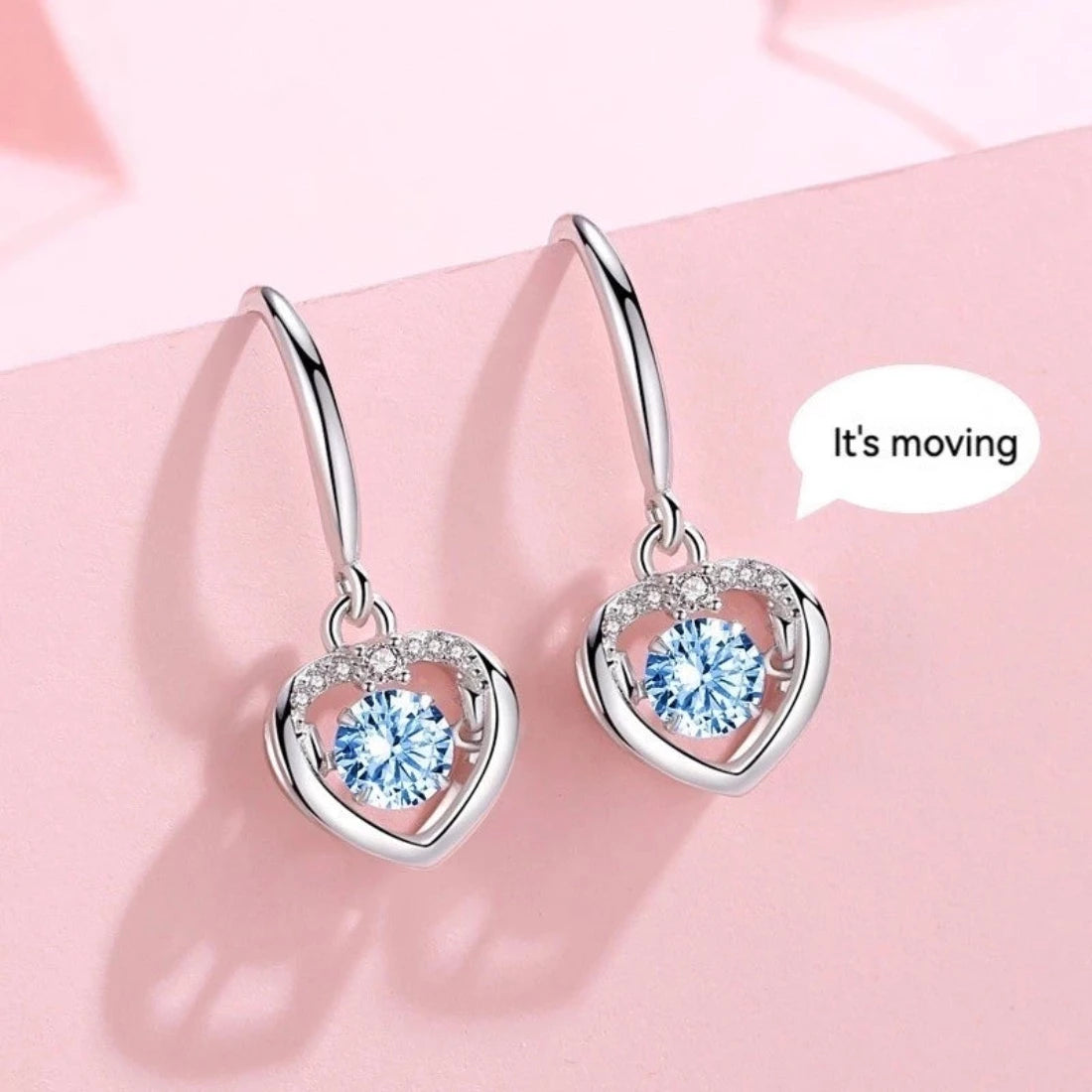 Personalized Heart Dancing Earrings 925 Silver