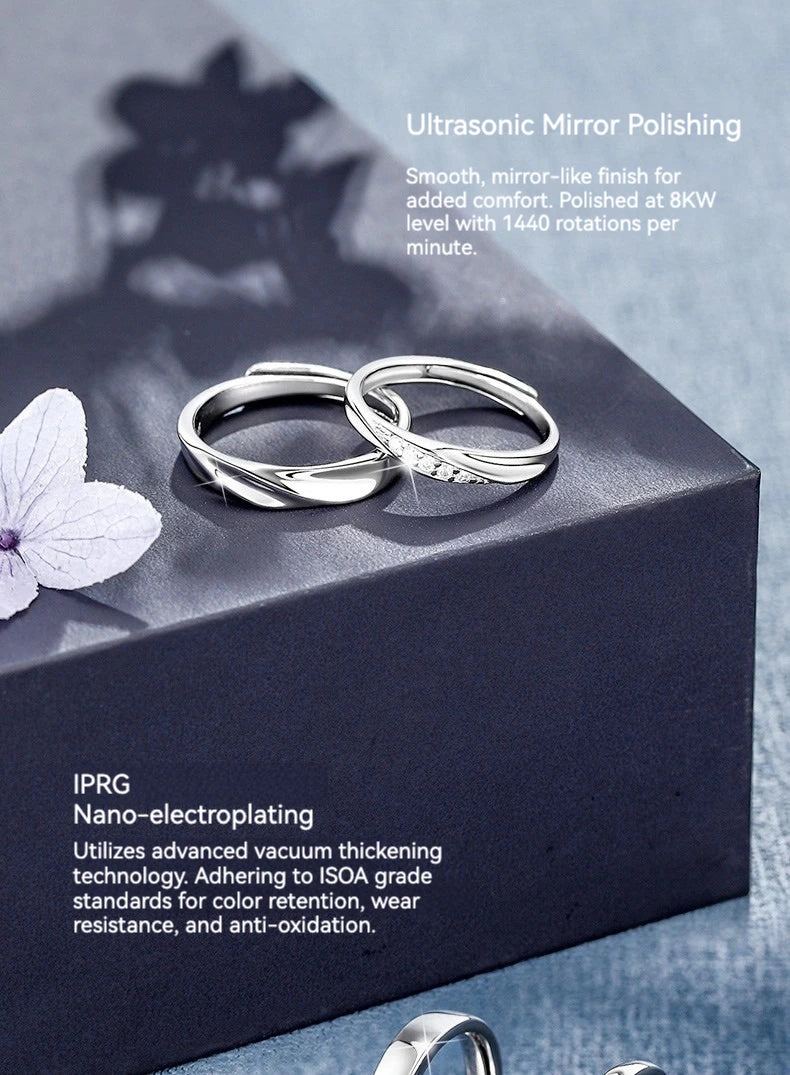 Mobius Couple Ring Sterling Silver