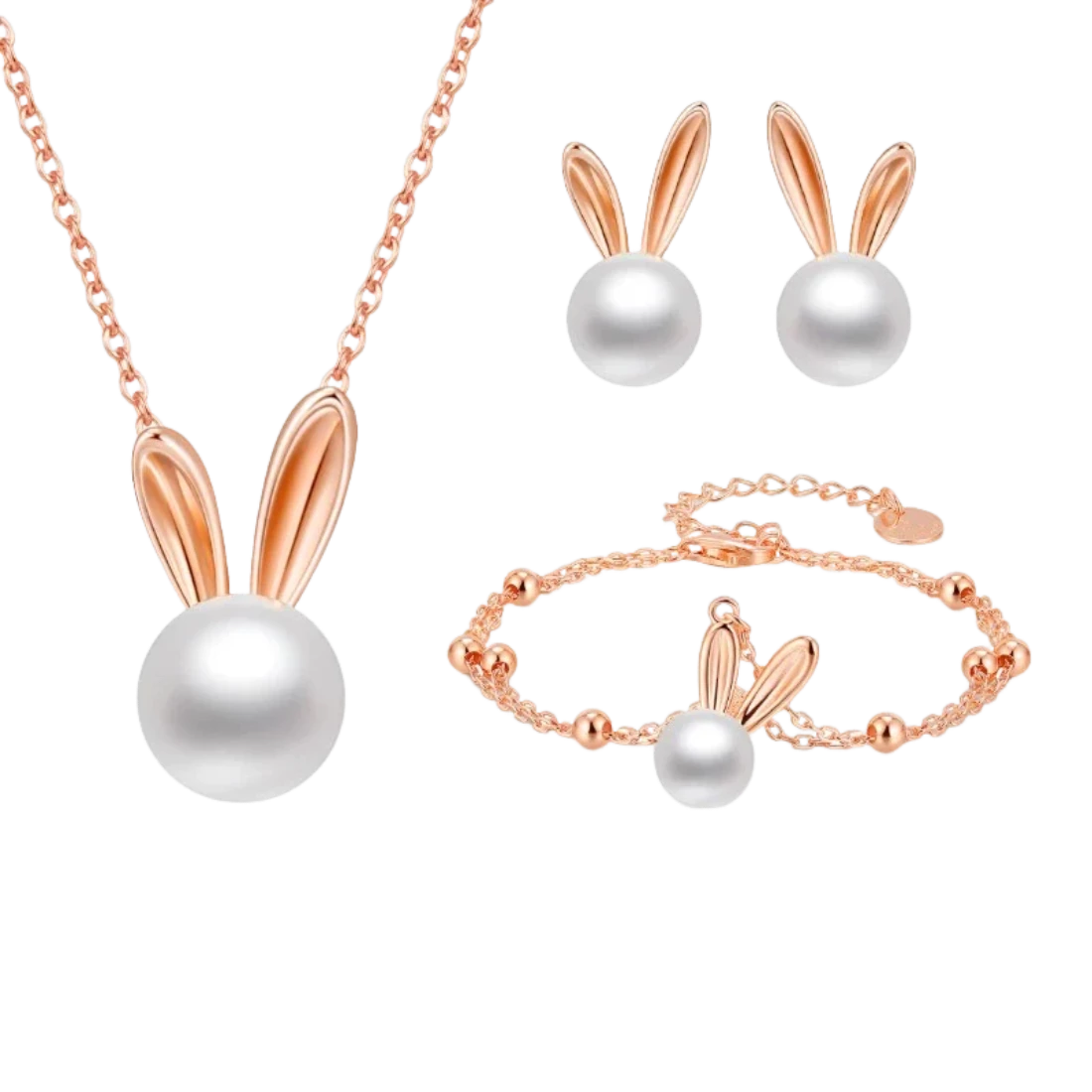 Easter Pearl Bunny Necklace