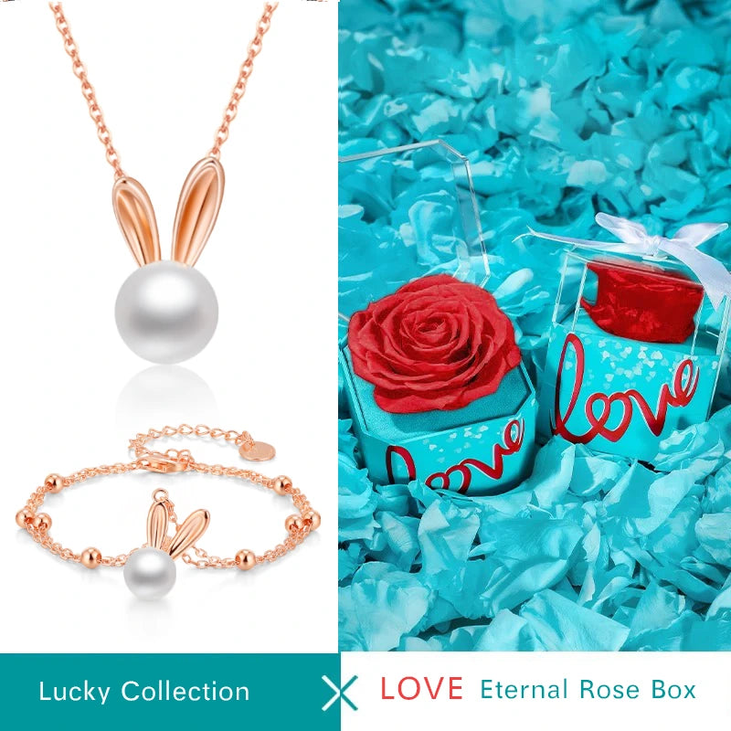 Easter Pearl Bunny Necklace