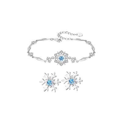 Christmas Snowflake Bracelet Sterling Silver