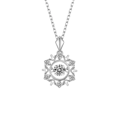 Floating Diamond Solitaire Style Necklace Sterling Silver