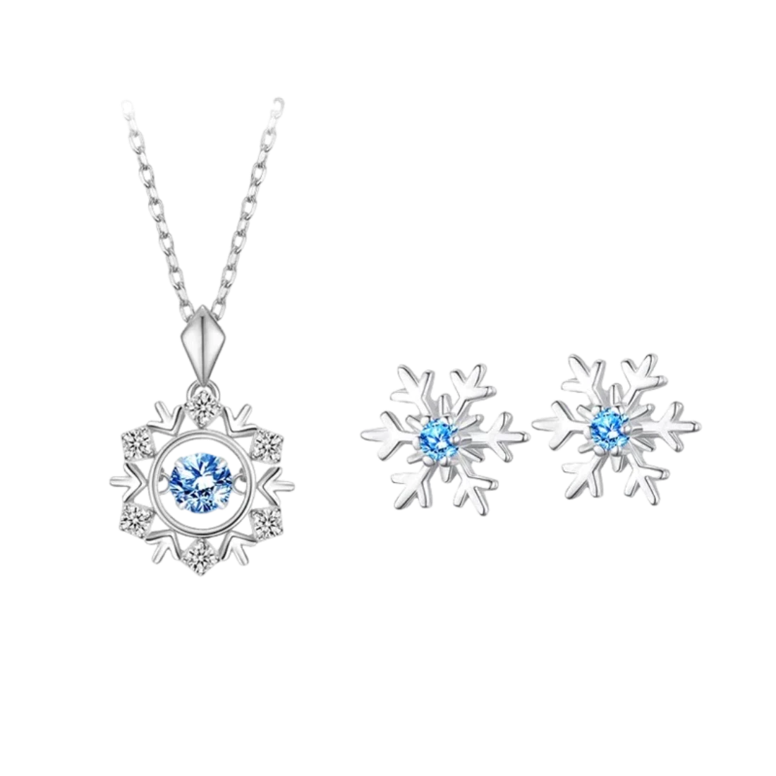 Christmas Floating Diamond Style Necklace Sterling Silver