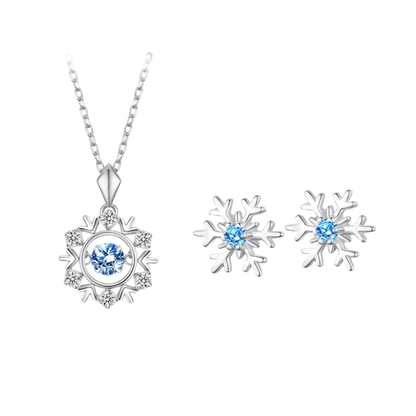 Christmas Floating Diamond Style Necklace Sterling Silver