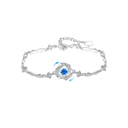 Floating Sapphire Style Bracelet Sterling Silver