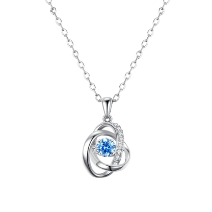 Heart Of The Ocean Necklace Floating Sapphire Style Sterling Silver